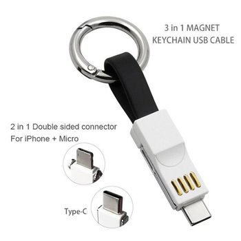 三合一USB傳輸充電線-磁性鑰匙圈_3